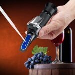 ALLmeter Grape Wine Refractometer Brix Alcohol Refractometer for Grape Wine Brewing Measure Sugar Content & Predict Alcohol Degree Dual Scale of 0-40% Brix & 0-25% vol Alcohol for Brewing Winemaking