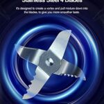 Professional Countertop Blender for High-Speed Shakes, Smoothies, Juicing & More – Crush Ice, Frozen Fruit, and More with 4 Stainless Steel Blades & 60oz Jar – Easy to Clean, Perfect for Kitchen Use (Black)