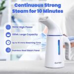OLAYMEY Steamer for Clothes, Handheld Clothing Steamer for Garment, Portable Travel Steamer Iron, 700W Strong Penetrating Removes Wrinkles on Fabric 120ml Capacity for Office and Travel(White)