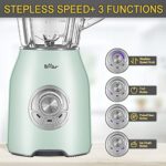 Bear Countertop Blender, 1000W Professional Smoothie Blender for Shakes and Smoothies with 51 Oz Glass Jar, Step-less Speed Knob and 3 Functions for Crushing Ice, Fruit and Pulse/Autonomous Clean