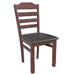 Ottomanson Oro Collection Dark Brown Wooden Set of Chairs w/PU Cushion for Dining Set (Chairs Only), PU/Dark Brown, Set of 2