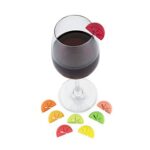TrueZoo Citrus Wine Glass Charms and Glass Drink Markers – Fruit Wine Accessories – Multi Color Set of 8