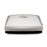 George Foreman 5-Serving Removable Plate Electric Indoor Grill and Panini Press – White Gold with Bronze Plates