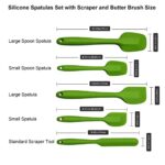 Rubber Spatulas of 5 Silicone Heat Resistant Cooking Utensils Set for Nonstick Cookware, Kitchen Baking Decorating Supplies Frosting Spatula Set for Cake Turntable,Bread Bench Scraper