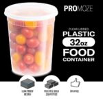 Plastic Deli Food Storage Containers With Leak-Proof Lids (24 Pack, 32 Oz) | Microwaveable Airtight Container For Soups, Snacks, Meal Prep, Salad, Ice Cream | BPA-Free Kitchen & Restaurant Supplies