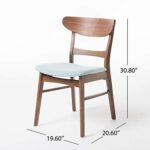 Christopher Knight Home Idalia Dining Chairs, 2-Pcs Set, Mint / Walnut Finish