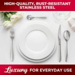 Mueller Flatware Set, 20-Piece Stainless Steel Silverware Set, Elegant Cutlery Set Service for 5 – Spoon, Knife, Fork, Teaspoon, Dishwasher Safe, Ergonomic Shape