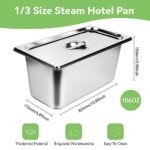 1/3 Size Hotel Pans with Lids, 6 Inch Deep 8Pcs Stainless Steel Steam Table Pans Steam Table Tray for Food Warmer Cooking Heat Restaurant Supplies for Kitchen Party Restaurant Hotel