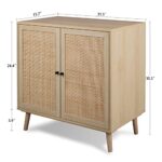 QHITTY Rattan Sideboard Buffet Cabinet, Accent Kitchen Storage Cabinet Console Table with Adjustable Shelves for Living Room, Dining Room, Bedroom (Natural)