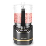 La Reveuse Electric Mini Food Processor with 200 Watts 2-Cup Prep Bowl for Mincing Chopping Grinding Blending Pureeing (Metallic Grey)