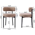 EDWELL Kitchen Chairs Set of 4, Upholstered Tufted Dining Room Chairs, Curved Backrest Boucle Dining Chair for Kitchen, Living Room, Mid-Century Modern Dining Chairs with Black Metal Legs