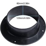 Duct Connect Flage, Carkio 5 Inch Air Vent Duct Connector Plastic Straight Pipe Flange Ducting Connector Plate for Heating Cooling Ventilation System (Black,5″/125 mm)