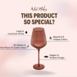 Saludi Colored Wine Glasses, 16.5oz (Set of 6) Stemmed Multi-Color Glass – Great for all Wine Types and Occasions – Luxury, Durable, Hand-Blown