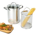 Kerilyn Deep Fryer Pot, 4.5L Stainless Steel Frying Pot With Basket, Fish Fryer With Transparent Lid, For Kitchen French Fries, Chicken Etc.