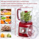 Moss & Stone 3 Cup Mini Food Processor, Strong Vegetable Chopper for Dicing, Chopping, Mincing, & Puree 350 Watts Mini Chopper With 2 Speeds, Perfect Baby Food Processor (Red)
