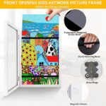 Kids Art Frames,2 Pack Front Opening Art Frames For Kid Art Work,Changeable Children Art Projects Kids Art Frames,Artwork Display Frames Storage Hold 50-100 A4 Picture,Hanging Kid Drawings Crafts
