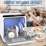 Portable Dishwasher Countertop, IAGREEA No Hookup Needed Mini dishwasher with 5 L Built-in Water Tank & Inlet Hose, 6 Programs, 360° Dual Spray, Extra Dry Function for Apartments/Camping/Dorms/RV