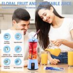 13.5oz Portable Blender Smoothies Personal Blender Mini Shakes Juicer Cup for home?office?Outdoors.Multi-purpose USB Rechargeable Blender with Protection Design.
