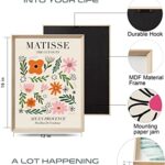 UPWOIGH Framed Wall Art, Abstract Henri Matisse Canvas Wall Art, 12X16in Pink Beige Flower Market Wood Wall Decor Prints Artworks, Minimalist Flower Market Wall Art for Living Room Bedroom,Set of 3