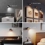 Wall Lights,LED Wall Sconces Set of 2 with 3200mAh Rechargeable Battery 3 Color Temperatures and Brightness Dimmable Touch and Remote Control,Cordless Wall Mounted Reading Lamp Light for Bedside Home