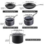Cooks Standard Kitchen Cookware Sets, Nonstick Hard Anodized Pots and Pans Set Includes Saucepans, Stockpot, Frying Pans with Lids, 8-Piece, Black