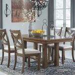 Signature Design by Ashley Moriville Farmhouse 36” x 30” Dining Extension Table, Seats up to 8, Brown