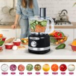 Davivy 16-Cup Food Processor Grinder Blender Combo,10-in-1 Multi-function Food Chopper with 60oz Blender 8.5oz Wet Grinder,600W with 2 Speeds Plus Pulse,Cheese Grating,Meat Chopping,Emulsifying, Shredding, Slicing, Mashing, Mixing, Doughing,3.8L Processor Bowl for Home Use,Black (16-CUP Blender Grinder Combo)