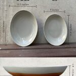 Mora Ceramic Large Serving Bowls- Set of 2 Oval Platters for Entertaining. Modern Kitchen Dishes for Dinner, Fruit, Salad, Turkey, etc. Oven, Dishwasher Safe, 55/35 oz, 13.5″ / 11.8″ – Earl Grey