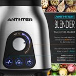 Anthter Professional Blender, 950W High Power Countertop Blenders for Kitchen, 50 Oz Blender Glass Jar for Shakes, Ideal for Smoothies,Crush Ice,Purees,Stainless Steel