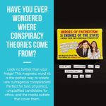 Heroes of Patriotism vs Enemies of The State Conspiracy Theory Kit – Funny Fridge Magnet Word Games for Adults (498 Word Tiles)