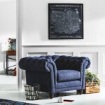 Amazon Brand – Stone & Beam Bradbury Chesterfield Oversized Tufted Accent Arm Chair, 50″W, Navy