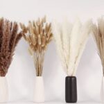 Dried Pampas Grass Decor, 100 PCS Pampas Grass Contains Bunny Tails Dried Flowers, Reed Grass Bouquet for Wedding Boho Flowers Home Table Decor, Rustic Farmhouse Party (White and Brown)