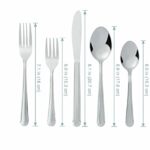 Bon Camisole 20-Piece Stainless Steel Flatware Silverware Cutlery Set, Include Knife/Fork/Spoon, Dishwasher Safe, Service for 4