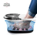 Medical king Foot Spa with Heat and Massage and Jets Includes A Remote Control A Pumice Stone Collapsible Massager with Bubbles and Vibration