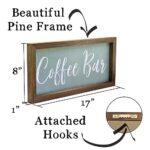 EDEN VIEW HOME Interchangeable Coffee Bar Sign 17×8 Seasonal Wall Decor. Rustic Farmhouse Coffee Bar Decor for Kitchen Counter. Framed Wood Plaque Coffee Station Home Decoration. But First Coffee Gift