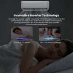 COSTWAY 9000BTU Split Air Conditioner & Heater, 17 SEER2 208V-230V Energy Efficient Wall Mount AC Unit w/Heat Pump, Inverter System, Remote Control & Installation Kit, Cools Rooms up to 450 Sq. Ft.