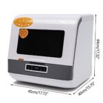 Portable Countertop Dishwasher, 360 Degree Automatic Dishwasher Deep Heating Cleaning 3 Washing Programs Large Capacity for Home Small Apartment Dorm RV (Gray)