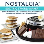 Nostalgia Tabletop Indoor Electric S’mores Maker – Smores Kit With Marshmallow Roasting Sticks and 4 Trays for Graham Crackers, Chocolate, and Marshmallows – Movie Night Supplies – Black