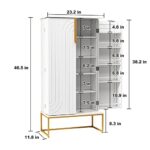 HOLTICO 46.5” Accent Wood Kitchen Pantry with Doors, Pantry Storage Cabinet with Adjustable Shelves, Food Pantry Cabinet for Kitchen, Dining Room, Living Room and Garage, Metal Legs,White