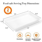 WOWBOX Serving Tray for Entertaining, 2-Pack Serving Platters for Fruit, Cookies, Dessert, Snacks, Reusable Plastic Trays for Serving Food and Pantry Organization in Kitchen & for Parties