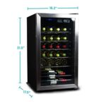 BLACK+DECKER Wine Cooler Refrigerator, 26 Bottle Compressor Cooling Wine Fridge with Blue Light & LED Display, Freestanding Wine Cooler, BD61536