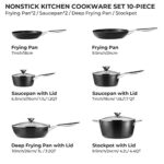 Induction Cookware Set, Fadware Pots and Pans Set Nonstick, Dishwasher Safe Pan Sets for Cooking, Utensils Set w/Frying Pans, Saucepans & Stockpot, Kitchen Essentials for New Home