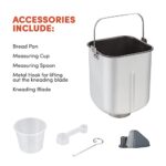 2lb Programmable Bread Maker Freshly Baked Bread Made Easy ?19 preset settings for various types of bread and doughs?60-minute keep warm function and up to 15-hour delay timer