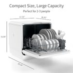Countertop Dishwasher, 4-Place Settings Mini Dishwasher with Air Drying Function, 6 Washing Programs Small Dishwasher with Faucet Adapter, Perfect for Apartments (No Tank Included)