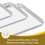 Wildone Baking Sheet with Rack Set (3 Pans + 3 Racks), Stainless Steel Baking Pan Cookie Sheet with Cooling Rack, Non Toxic & Heavy Duty & Easy Clean