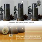 kakoya Flameless LED Candles with Timer 5 Pc Flickering Flameless Candles for Romantic Ambiance and Home Decoration Durable Acrylic Shell,with Embedded Star String?Battery Operated Candles?Grey?