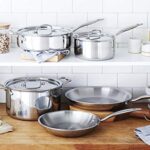 Heritage Steel 8 Piece Core Cookware Set – Made in USA – Titanium Strengthened 316Ti Stainless Steel with 5-Ply Construction – Induction-Ready and Fully Clad