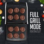 OVENTE Electric Panini Press Grill and Sandwich Maker with Non-Stick Coated Plates, Opens 180 Degrees to Fit Any Type or Size Food, 1500W Perfect for Indoor Use w/ Removable Drip Tray, Silver GP1861BR