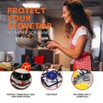 Stove Burner Covers – Gas Stove Protector, Stovetop Range Protectors, Set Top Burner Covers Black, Non Stick Reusable, Stove Cover, Easy to Clean, Double Thickness