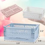 6-Pack Mini Plastic Storage Basket for Shelves Organizing, Small Basket Folding Plastic Crate Compact Storage Bin Organization for Classroom Home Kitchen Office,Christmas/New Year’s/Thanksgiving Gifts
